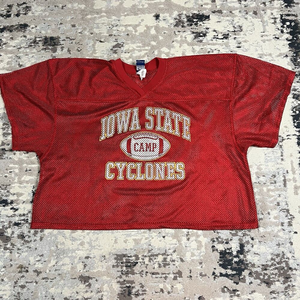 Vtg Iowa State ISU Cyclones Jersey Men's 3XL Red Football Camp Athletic Mesh